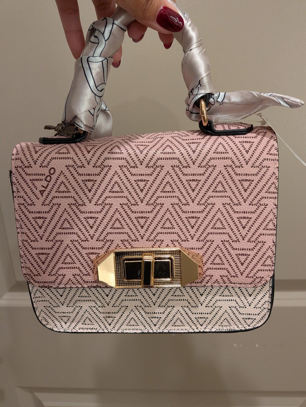 ALDO Pink Patterned Satchel Crossbody Bag NWT